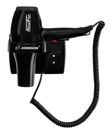 Otel Tipi Fön Makinesi Johnson MaxiFön 220v Priz Çıkışlı Otel Tipi Saç Kurutma Makinesi 1600W- Siyah